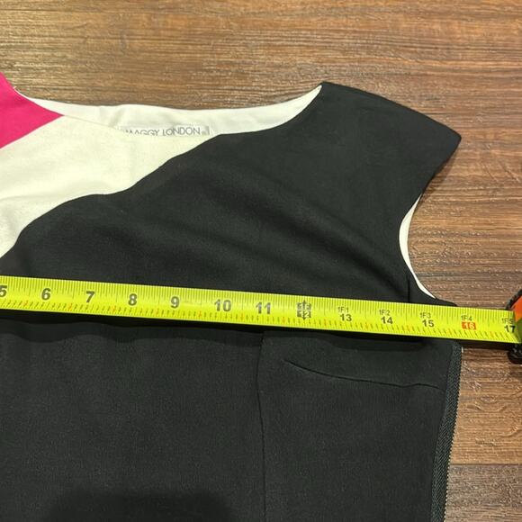 Maggy London Pre Loved Asymmetrical Midi Sleeveless thick fabric Dress. - Picture 3 of 5